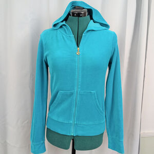 Juicy Couture Velour Zip Up Hoodie Medium